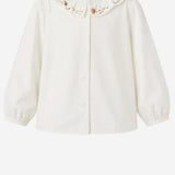 CAMICIA IN COTONE CON COLLETTO ARRICCIATO E RICAMO W06GBLW00017 102 BONPOINT KIDS 