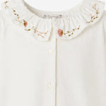CAMICIA IN COTONE CON COLLETTO ARRICCIATO E RICAMO W06GBLW00017 102 BONPOINT KIDS 