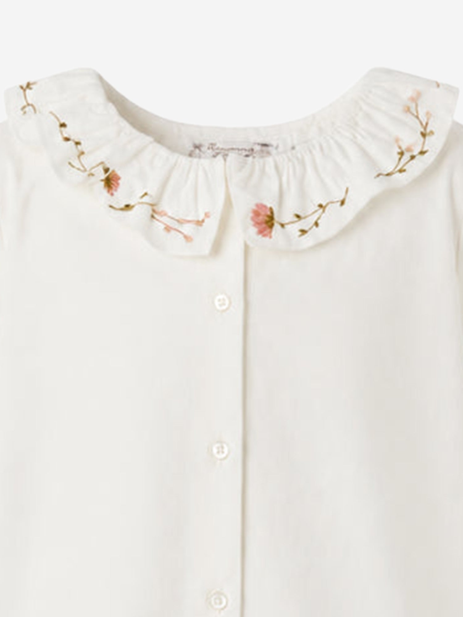 CAMICIA IN COTONE CON COLLETTO ARRICCIATO E RICAMO W06GBLW00017 102 BONPOINT KIDS 