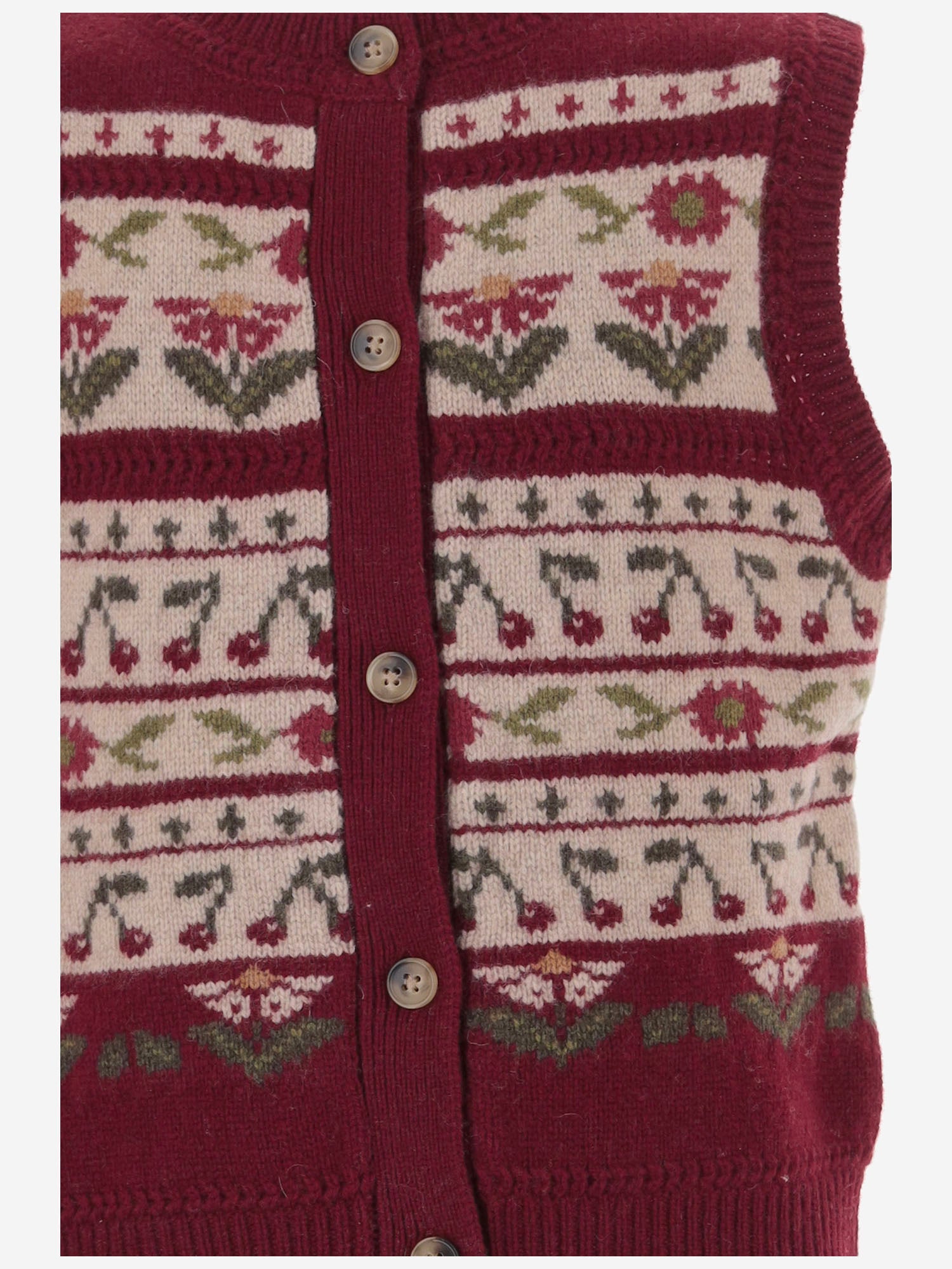 CARDIGAN MERIAM IN LANA CON MOTIVO A FIORI W06GCAK00016 952A BONPOINT KIDS 