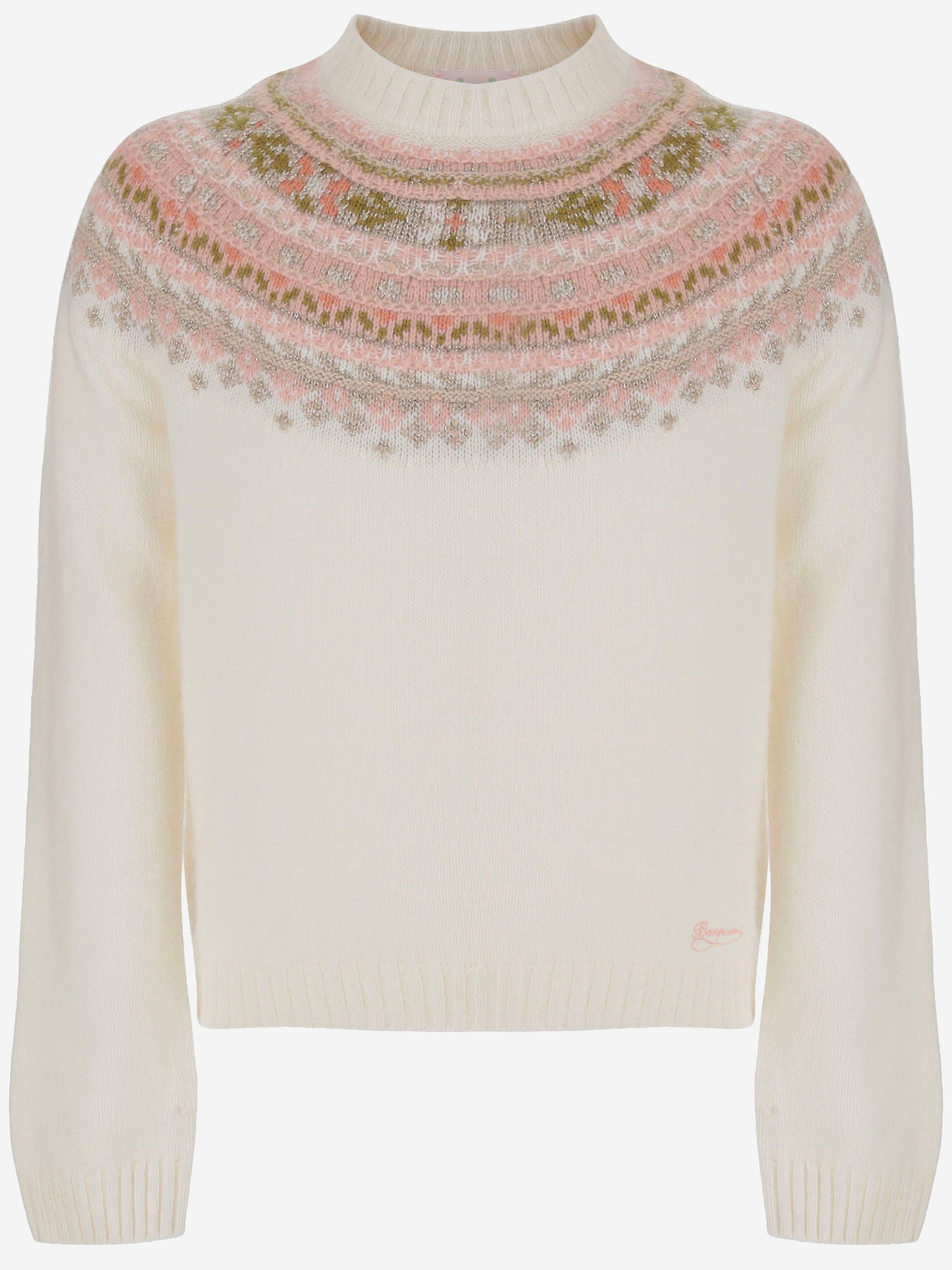 Maglione Mirela in misto lana con ricami W06GJUK00009 902 BONPOINT KIDS 