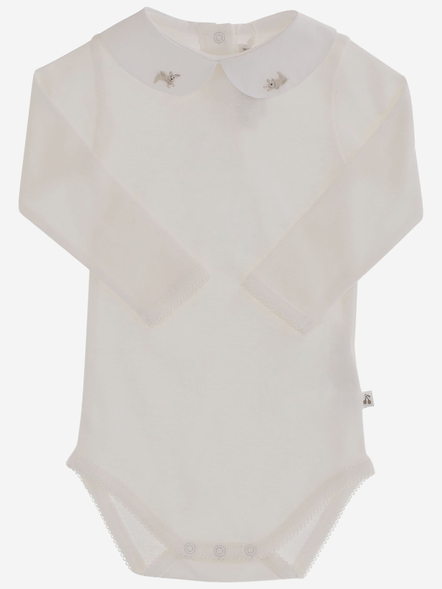 BODY IN COTONE CON COLLETTO RICAMATO W06NUNK00015 002 BONPOINT KIDS 