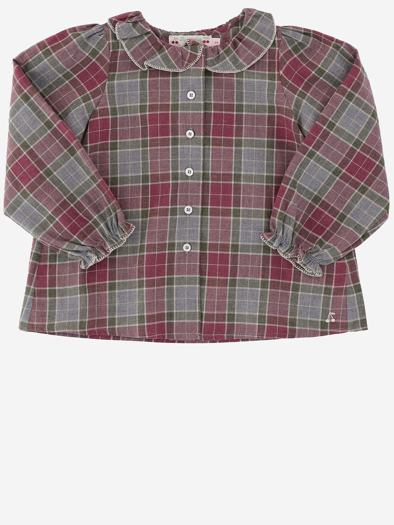 CAMICIA IN COTONE CON MOTIVO A QUADRI W06XBLW00009 381 BONPOINT KIDS 