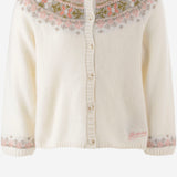 CARDIGAN IN MISTO LANA CON MOTIVO FLOREALE W06XCAK00007 902 BONPOINT KIDS 