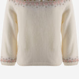 CARDIGAN IN MISTO LANA CON MOTIVO FLOREALE W06XCAK00007 902 BONPOINT KIDS 