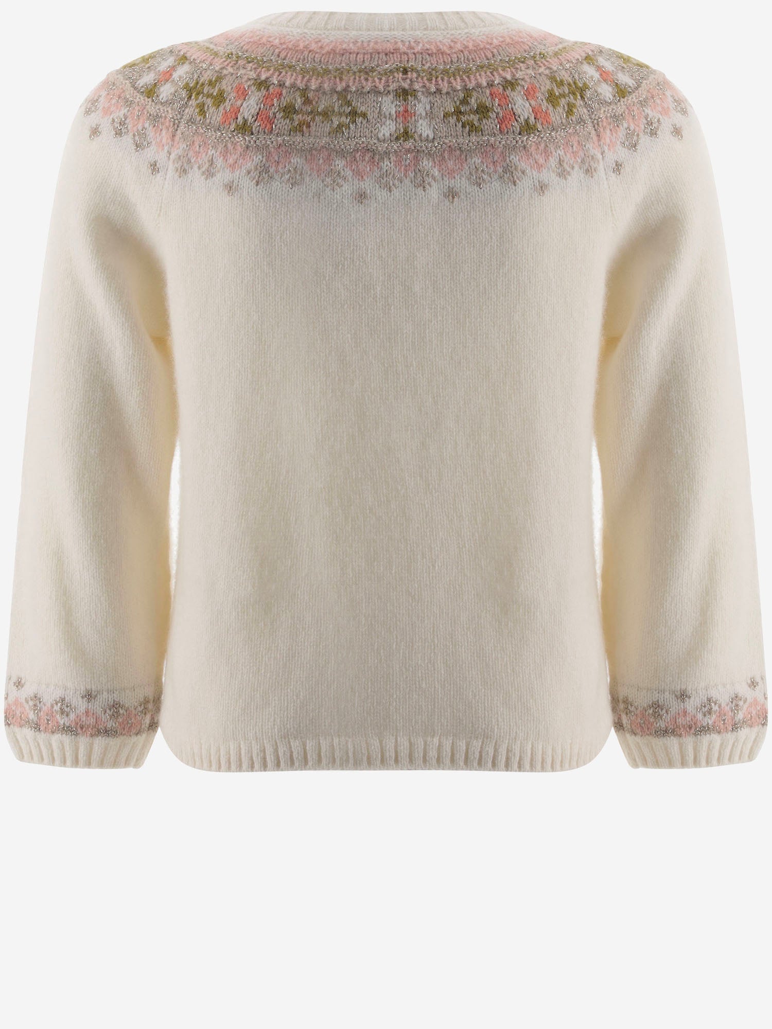 CARDIGAN IN MISTO LANA CON MOTIVO FLOREALE W06XCAK00007 902 BONPOINT KIDS 