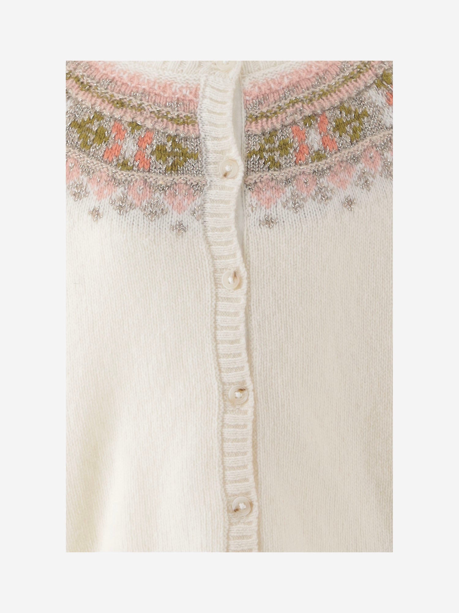 CARDIGAN IN MISTO LANA CON MOTIVO FLOREALE W06XCAK00007 902 BONPOINT KIDS 