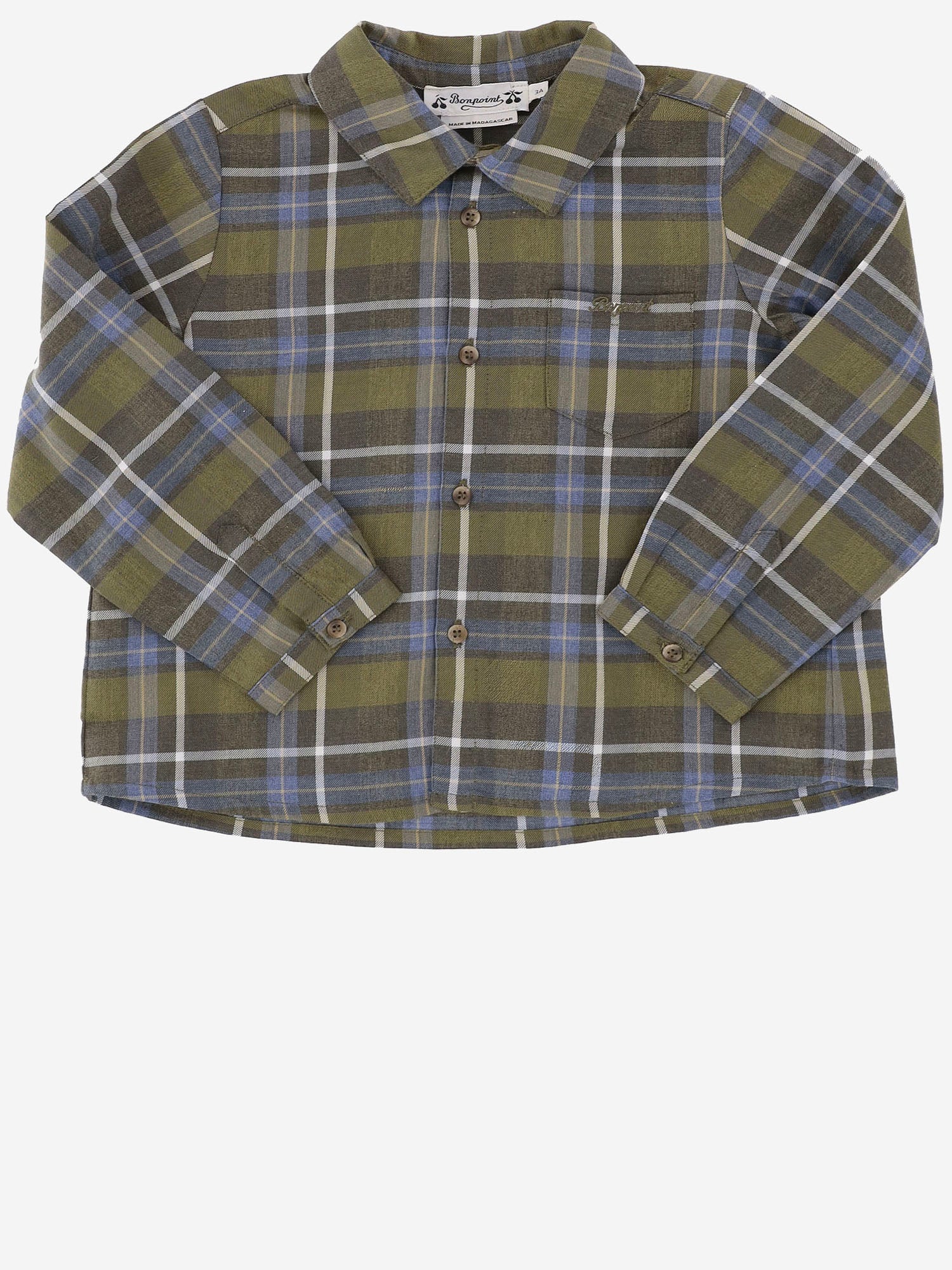 CAMICIA A QUADRI IN COTONE W06YSHW00010 345 BONPOINT KIDS 