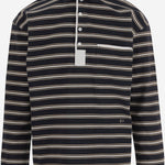 POLO IN COTONE A MANICHE LUNGHE A RIGHE 871384 V6P804602 BOTTEGA VENETA 