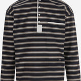 POLO IN COTONE A MANICHE LUNGHE A RIGHE 871384 V6P804602 BOTTEGA VENETA 