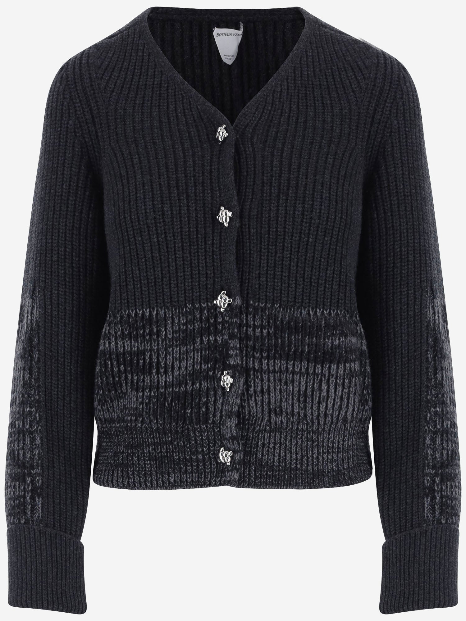 Cardigan in lana e cashmere con lavorazione a coste A004OD V6WI01994 BOTTEGA VENETA 