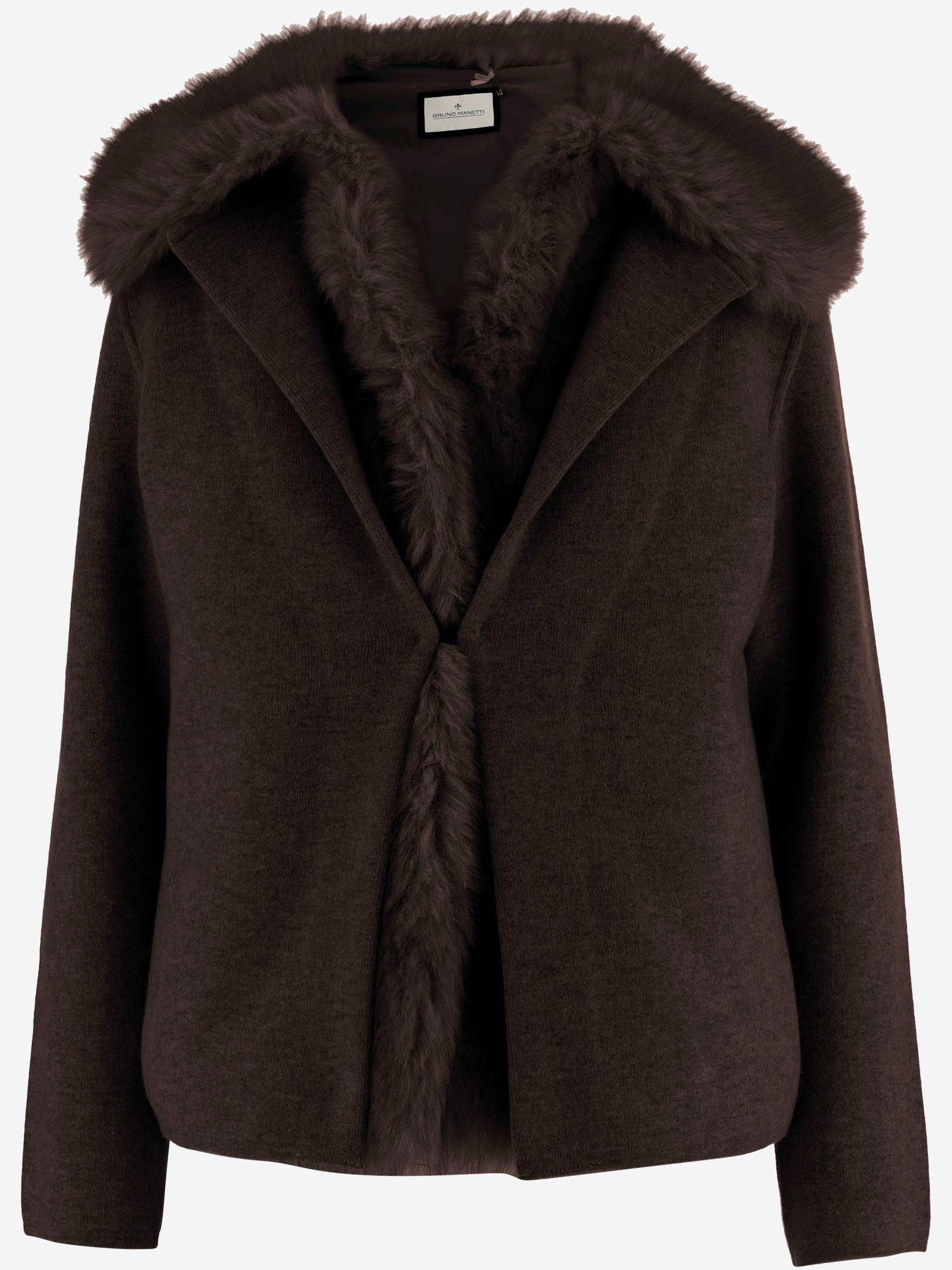 GIUBBOTTO IN LANA E CASHMERE CON PELLICCIA S2B200 400 BRUNO MANETTI 