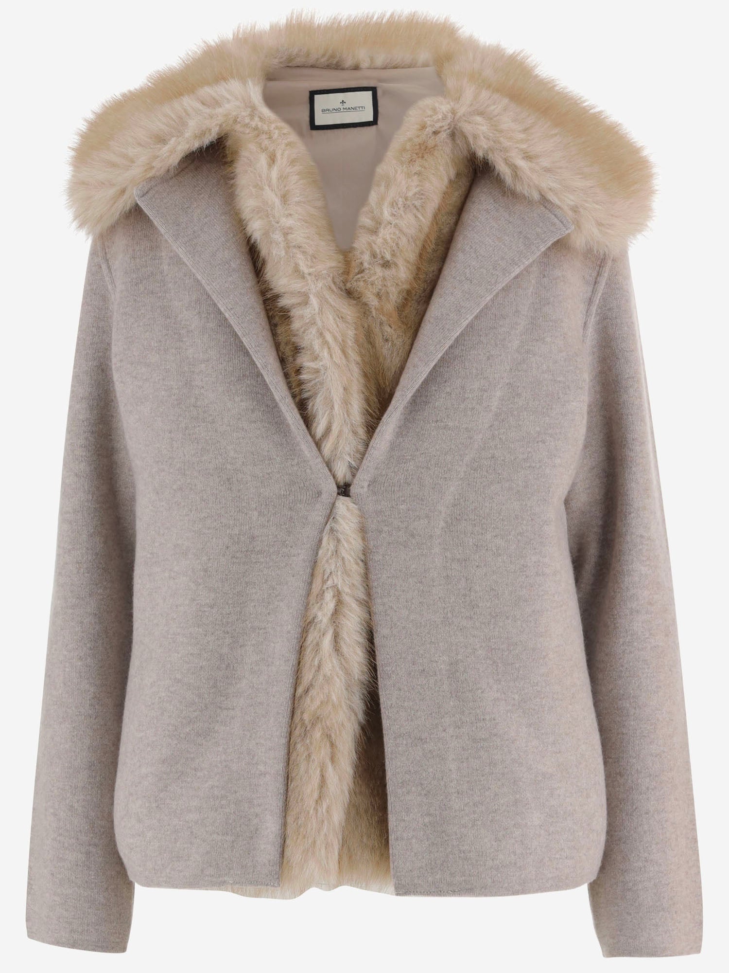 GIUBBOTTO IN LANA E CASHMERE CON PELLICCIA S2B200 427 BRUNO MANETTI 
