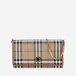 PORTAFOGLIO IN TESSUTO CON MOTIVO CHECK 8109798 VNTGCHKBRIARBROWN BURBERRY 