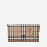 PORTAFOGLIO IN TESSUTO CON MOTIVO CHECK 8109798 VNTGCHKBRIARBROWN BURBERRY 