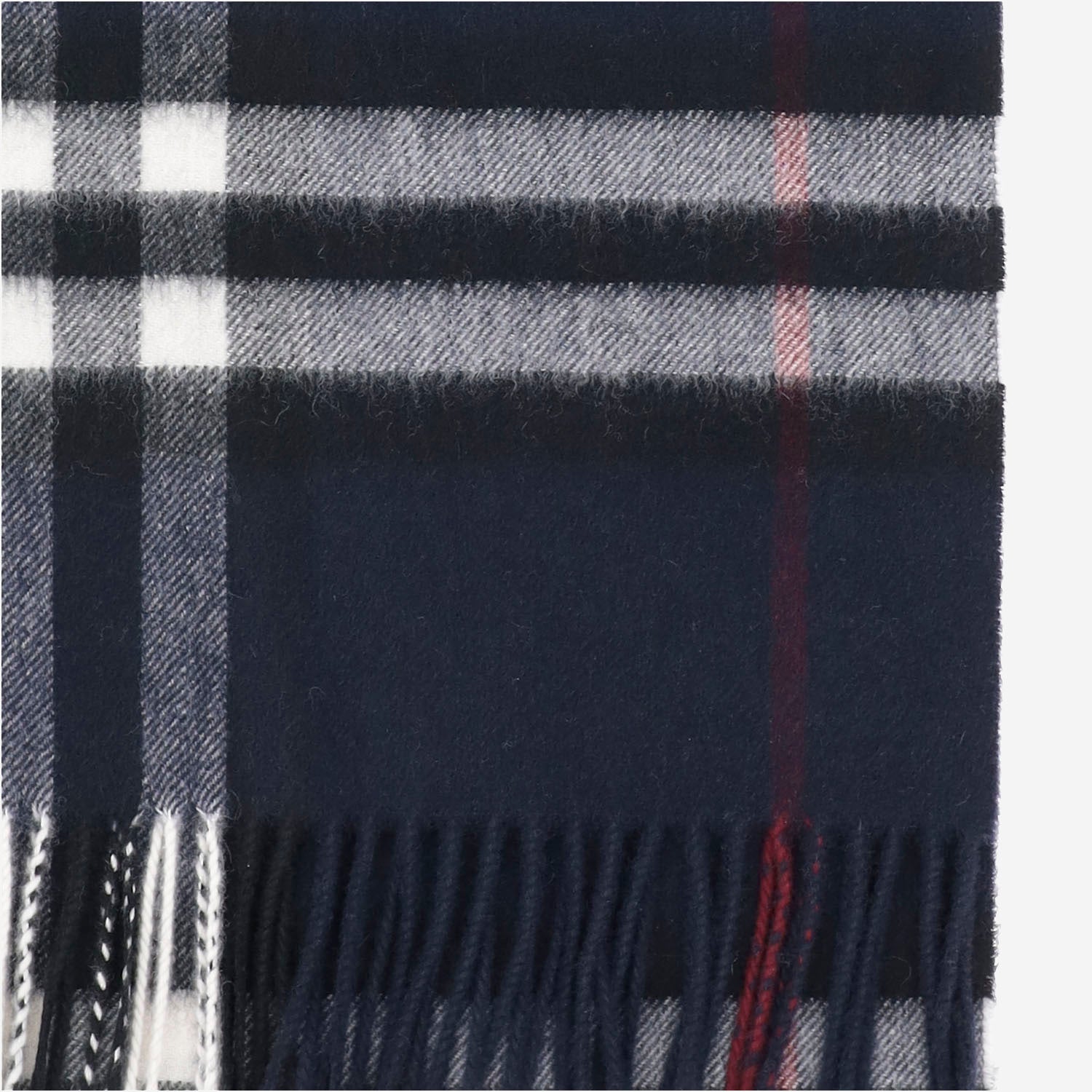 SCIARPA CHECK IN CASHMERE 8112641 INKBLUE BURBERRY 