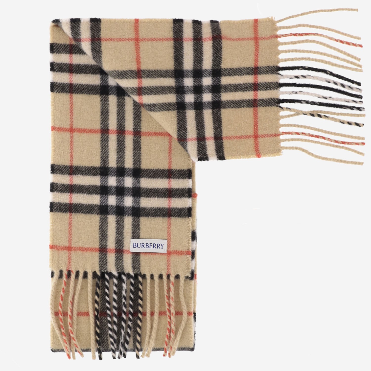 SCIARPA IN CASHMERE CON MOTIVO CHECK 8113377 SAND BURBERRY 