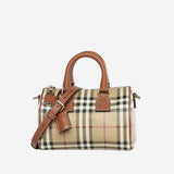 Borsa bowling mini con motivo check 8118565 BRIARBROWN BURBERRY 