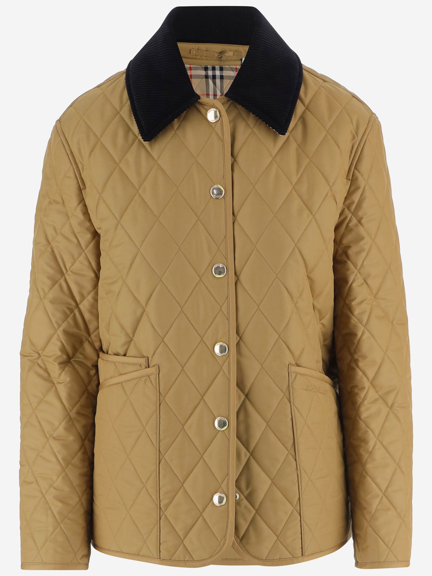 GIUBBOTTO TRAPUNTATO CON COLLETTO IN VELLUTO 8122745 CAMEL BURBERRY 