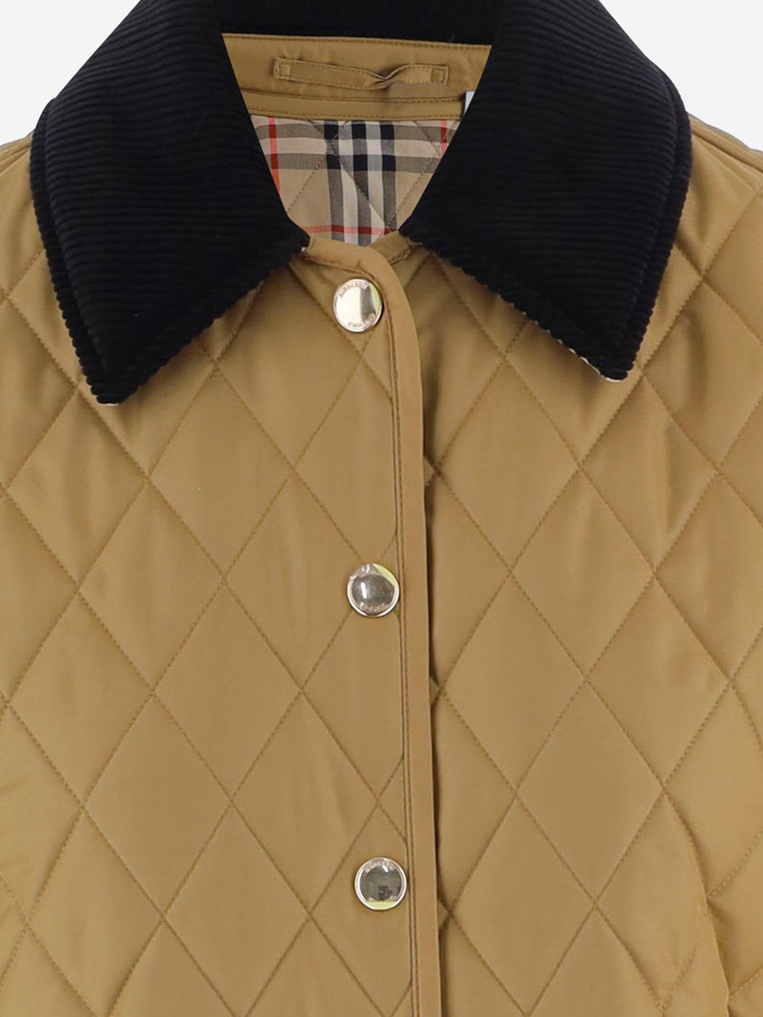GIUBBOTTO TRAPUNTATO CON COLLETTO IN VELLUTO 8122745 CAMEL BURBERRY 