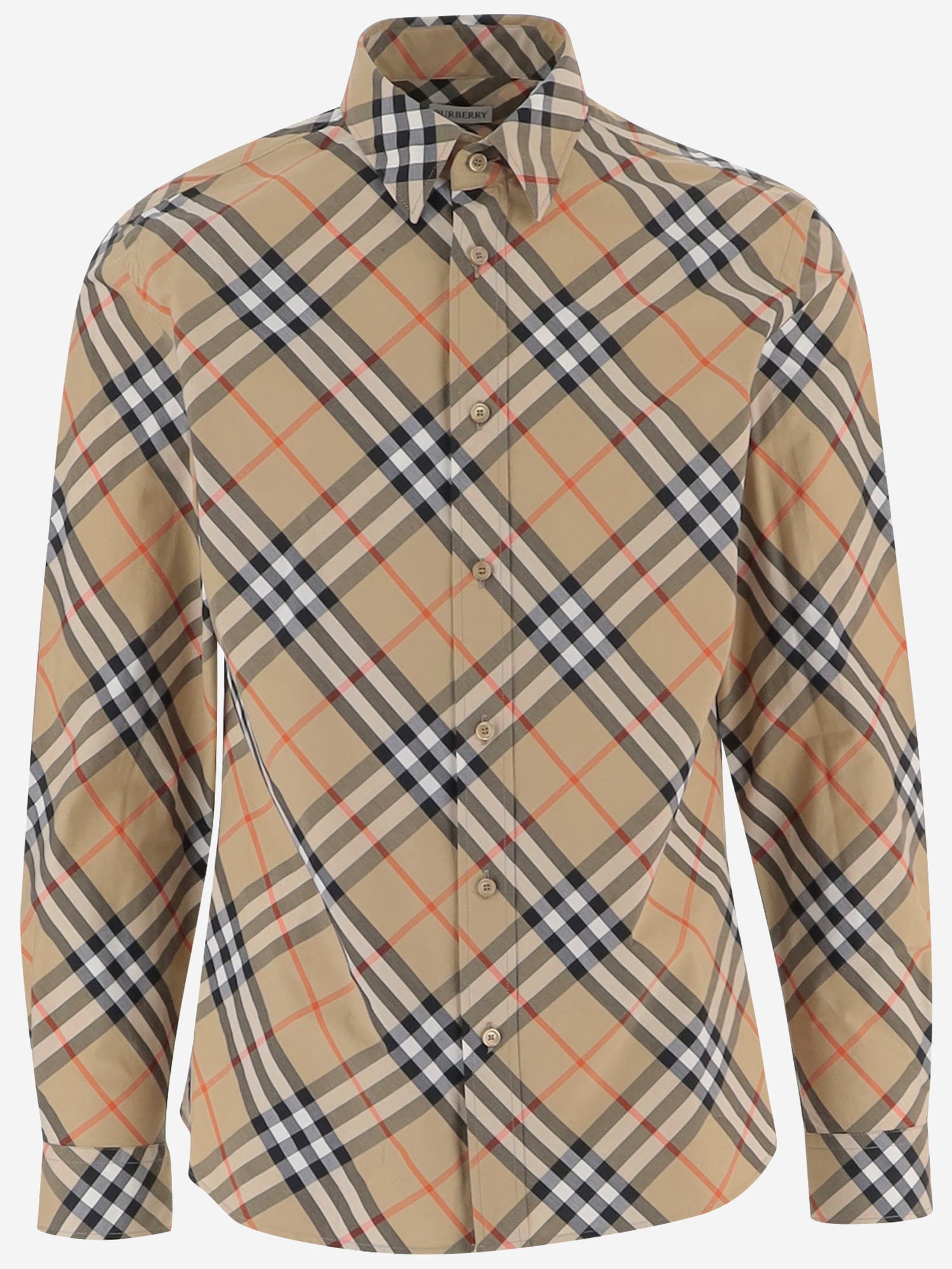 CAMICIA IN COTONE CON MOTIVO CHECK 8123166 SANDIPCHECK BURBERRY 