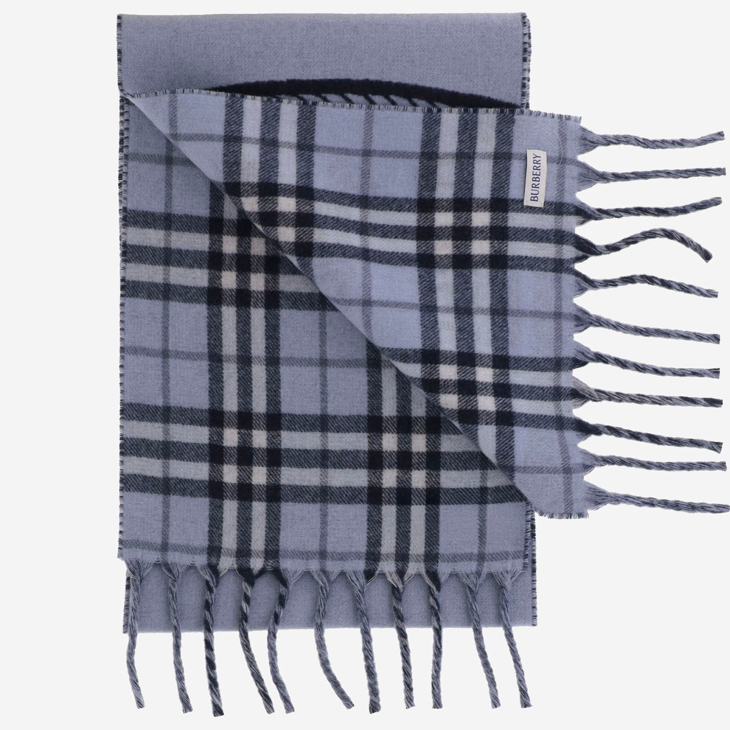 SCIARPA REVERSIBILE IN CASHMERE CON LOGO 8130404 BANKBLUE BURBERRY 