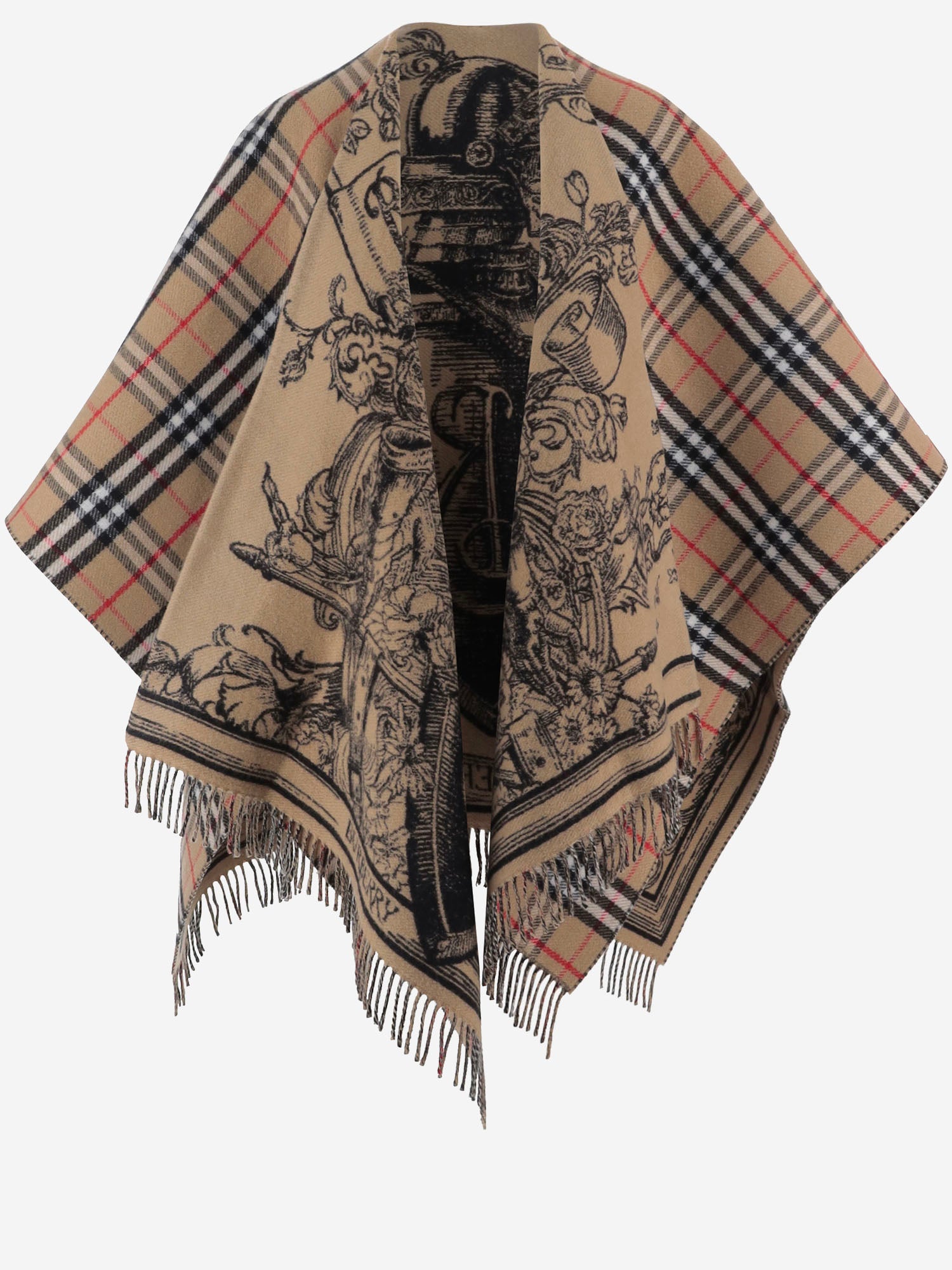 Mantella reversibile in lana 8130447 ARCHIVEBEIGE BURBERRY 