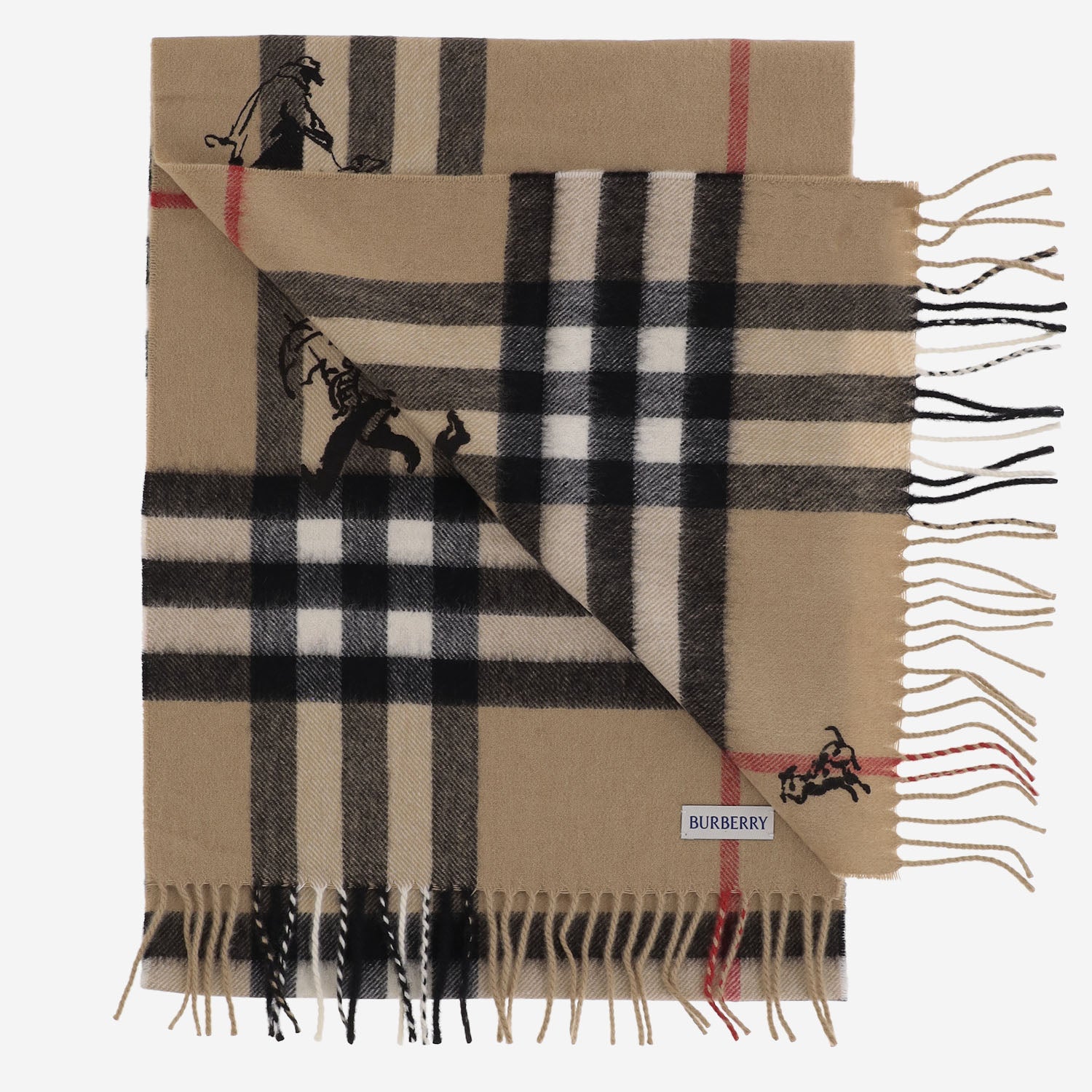 SCIARPA IN CASHMERE CON MOTIVO CHECK 8131138 ARCHIVEBEIGE BURBERRY 