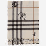 SCIARPA IN CASHMERE CON MOTIVO CHECK 8131139 PEBBLEWHITE BURBERRY 