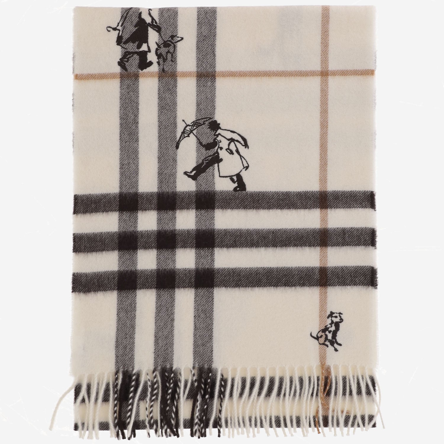 SCIARPA IN CASHMERE CON MOTIVO CHECK 8131139 PEBBLEWHITE BURBERRY 
