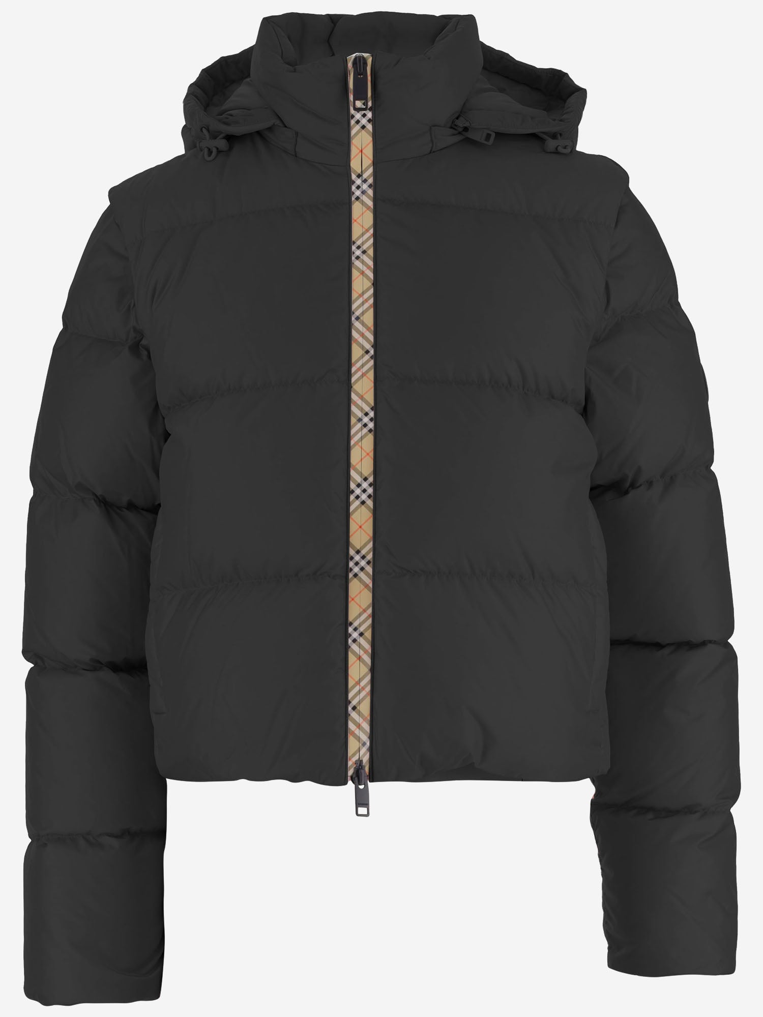 PIUMINO IMBOTTITO IN NYLON CON MANICHE REMOVIBILI 8131354 BLACK BURBERRY 