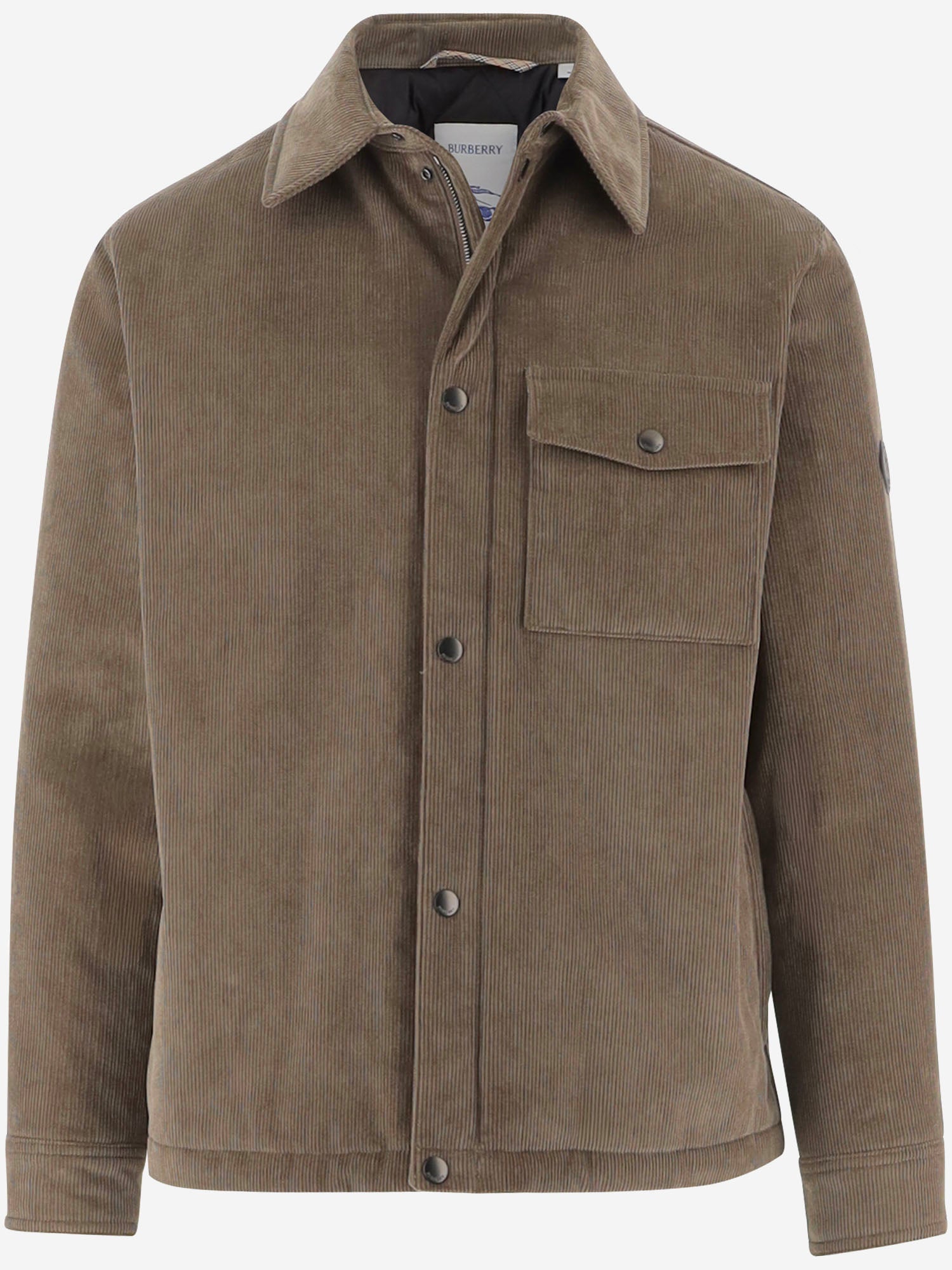 GIACCA IN VELLUTO DI COTONE A COSTE 8131446 SEPIABROWN BURBERRY 