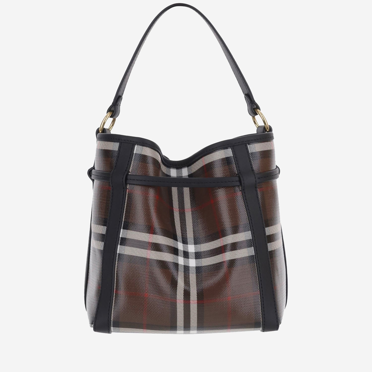 Borsa a secchiello Check mini 8131476 CHOCOLATEBROWN BURBERRY 