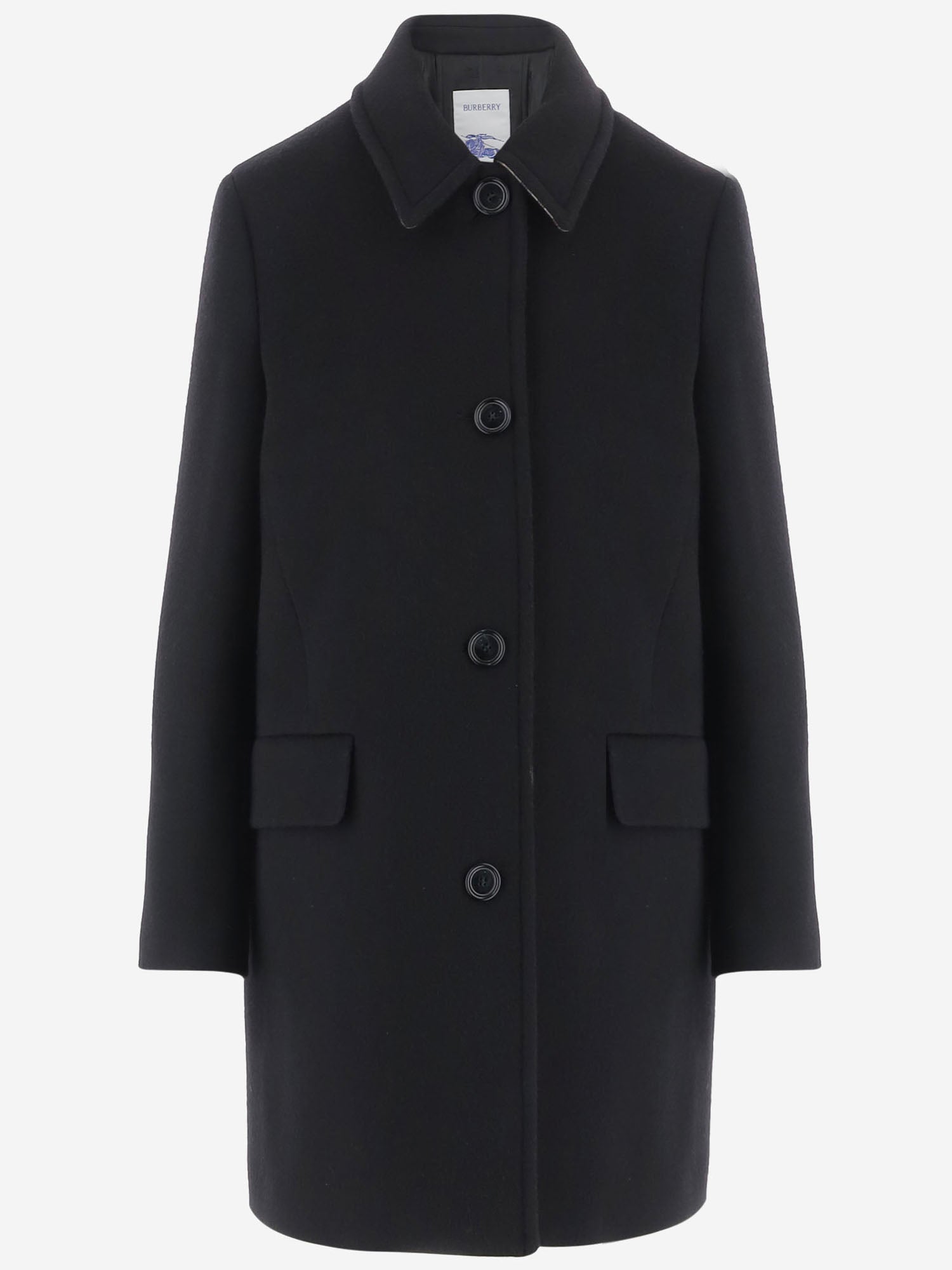 CAPPOTTO IN LANA E CASHMERE 8131694 BLACK BURBERRY 