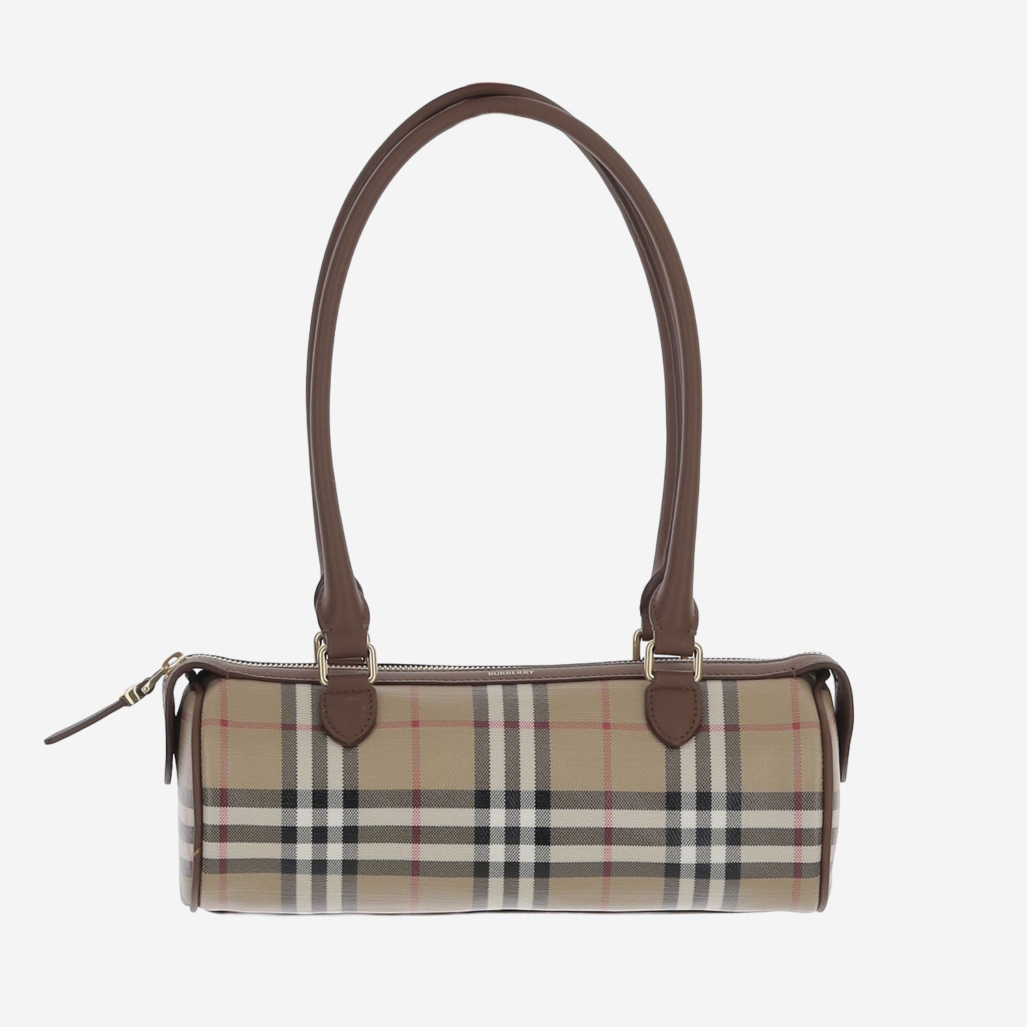 BORSA A SPALLA BAULETTO IN COTONE A MOTIVO CHECK 8131736 ARCHIVEBEIGE BURBERRY 