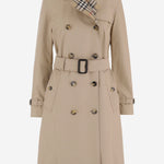 TRENCH LUNGO IN COTONE 8132309 HONEYBEIGE BURBERRY 