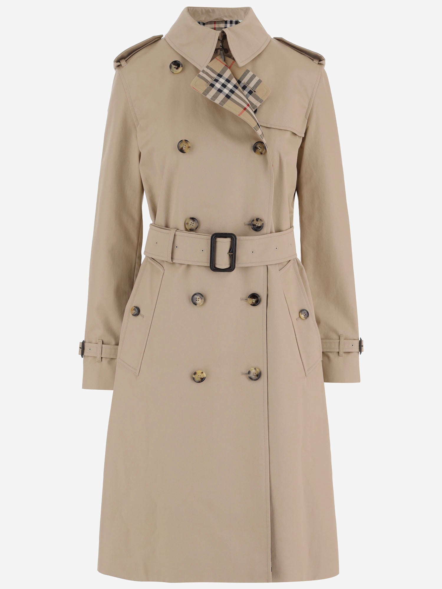 TRENCH LUNGO IN COTONE 8132309 HONEYBEIGE BURBERRY 