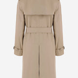 TRENCH LUNGO IN COTONE 8132309 HONEYBEIGE BURBERRY 
