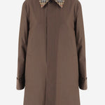 CAPPOTTO IN COTONE CON COLLETTO CHECK 8132359 MINK BURBERRY 