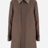 CAPPOTTO IN COTONE CON COLLETTO CHECK 8132359 MINK BURBERRY 