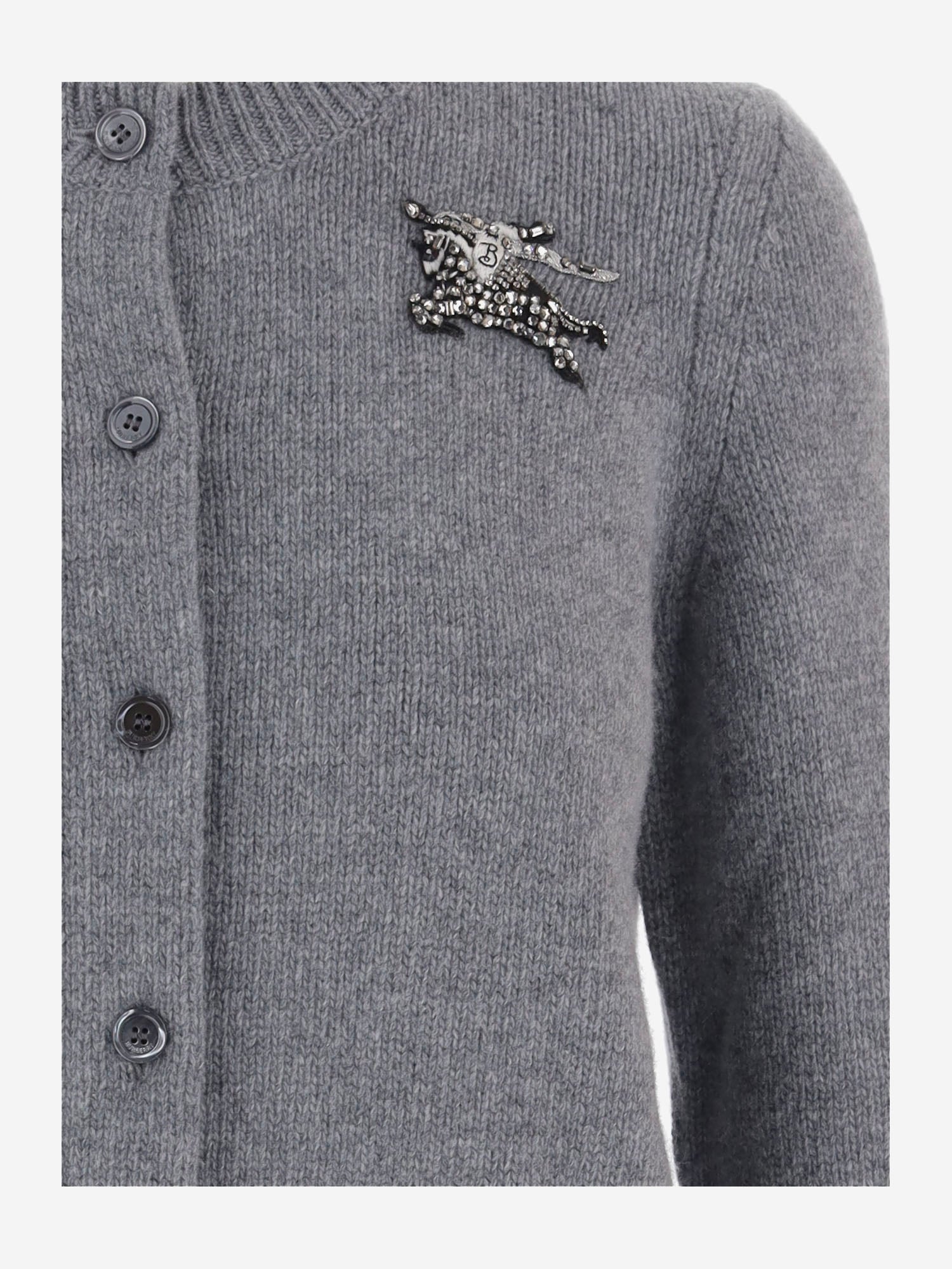CARDIGAN IN LANA E CASHMERE 8132458 GREYMELANGE BURBERRY 