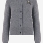 CARDIGAN IN LANA E CASHMERE 8132458 GREYMELANGE BURBERRY 