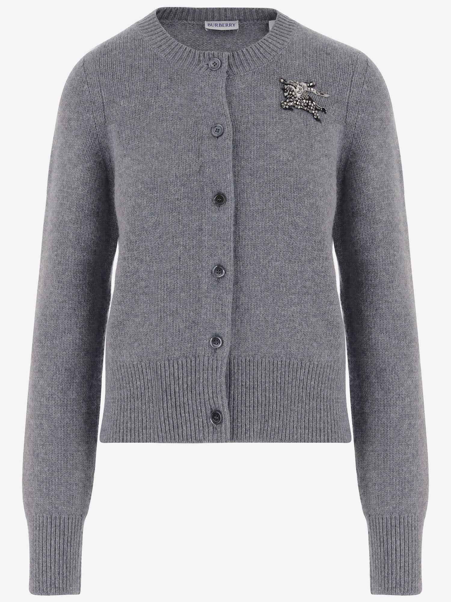 CARDIGAN IN LANA E CASHMERE 8132458 GREYMELANGE BURBERRY 