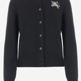 Cardigan in lana e cashmere con logo 8132459 BLACK BURBERRY 