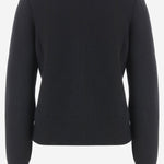 Cardigan in lana e cashmere con logo 8132459 BLACK BURBERRY 