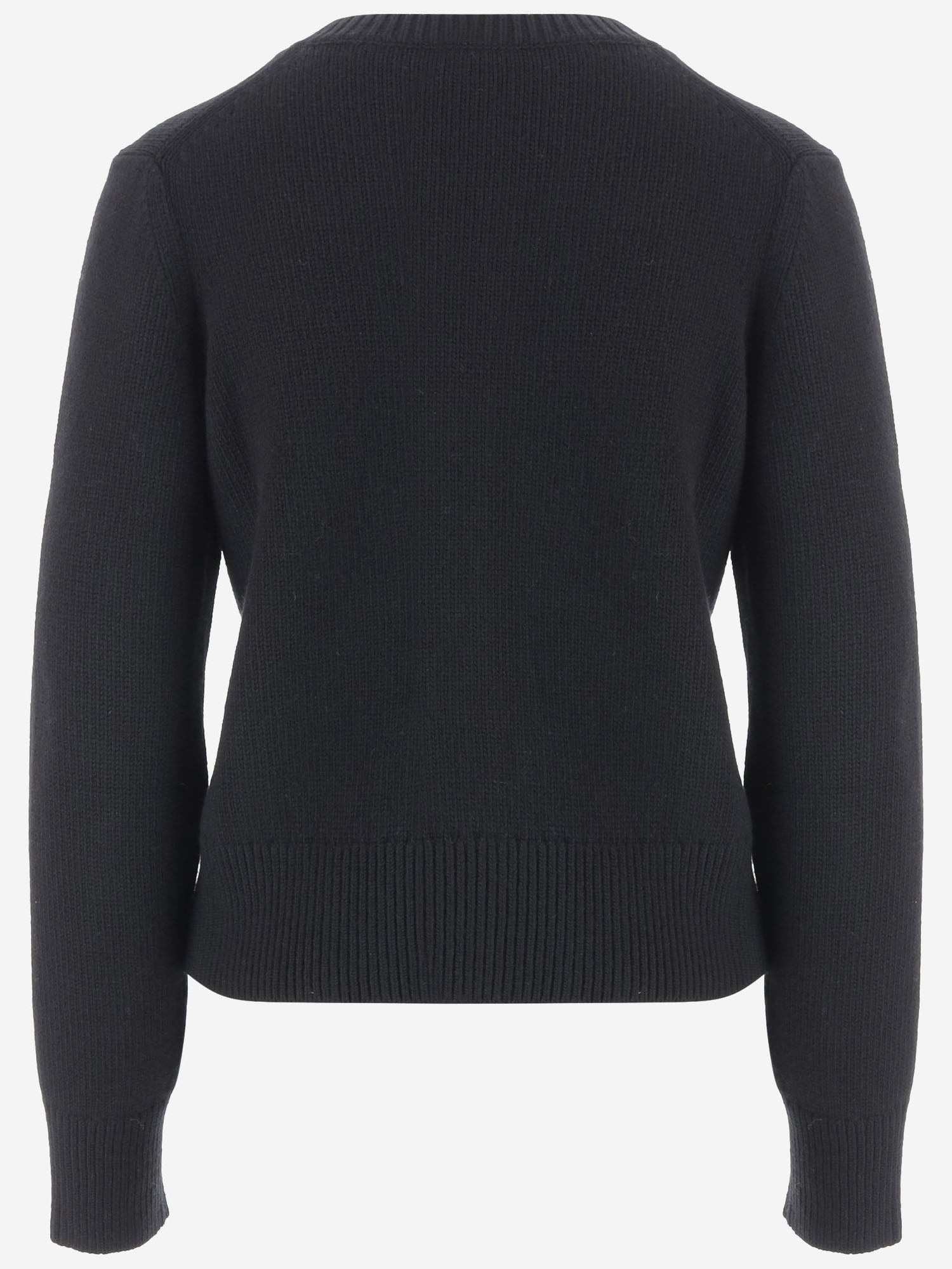 Cardigan in lana e cashmere con logo 8132459 BLACK BURBERRY 