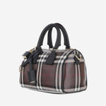 Borsa bowling mini Check in cotone 8132592 CHOCOLATEBROWN BURBERRY 