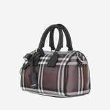 Borsa bowling mini Check in cotone 8132592 CHOCOLATEBROWN BURBERRY 