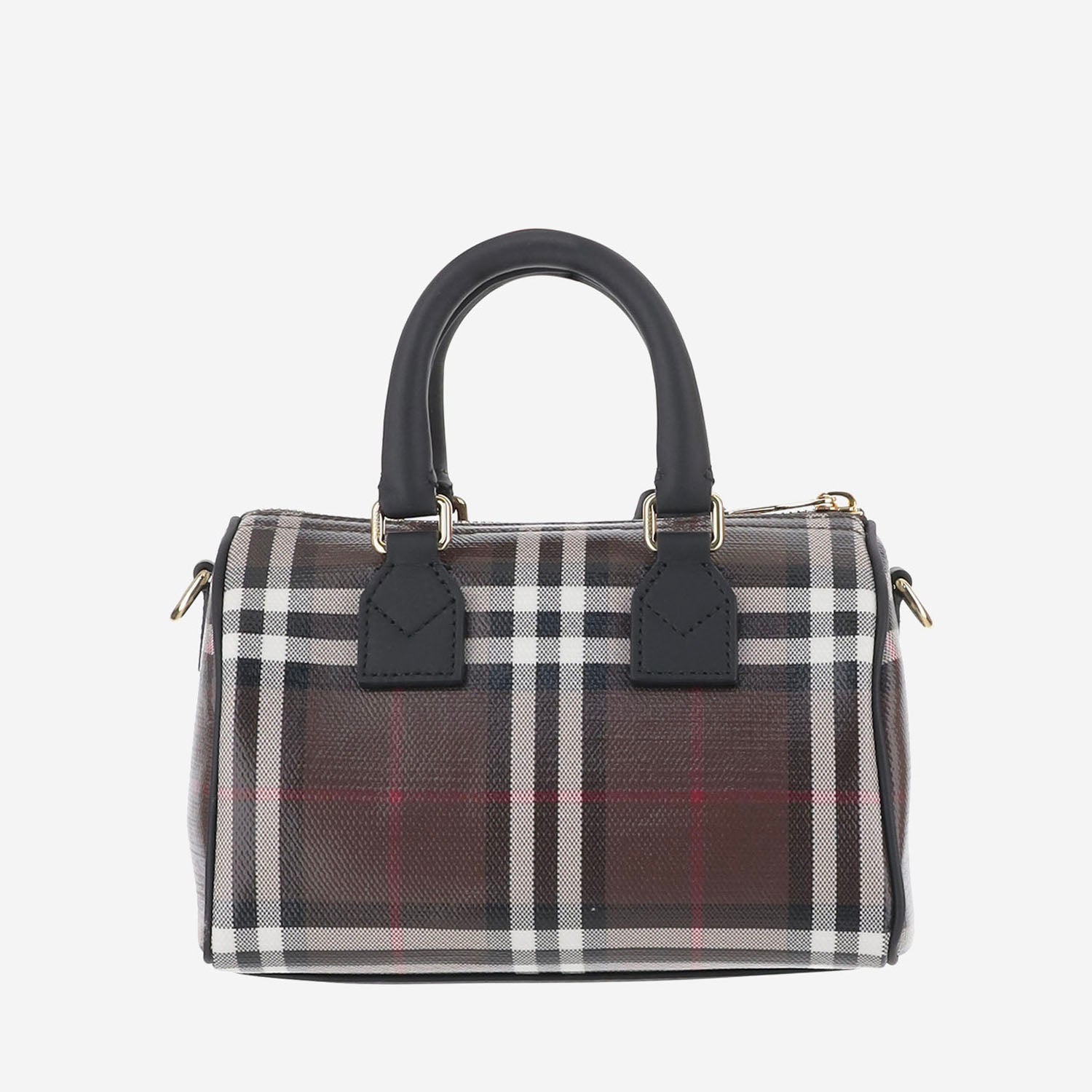 Borsa bowling mini Check in cotone 8132592 CHOCOLATEBROWN BURBERRY 