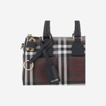 Borsa bowling mini Check in cotone 8132592 CHOCOLATEBROWN BURBERRY 